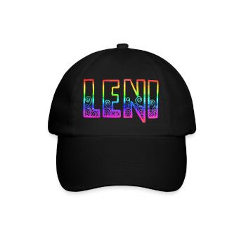 leni rs regenbogen - Baseballkappe - Schwarz/Schwarz - Vorne
