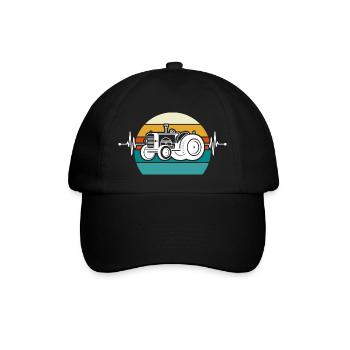 Herzschlag Trecker - Baseballkappe - Schwarz/Schwarz - Vorne