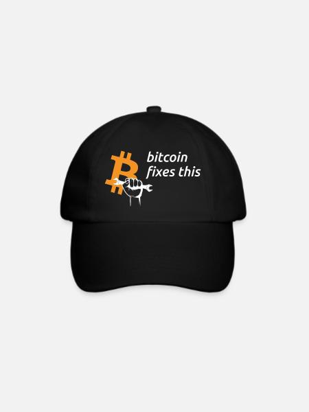 bitcoin fixes this - dark - Baseballkappe - Schwarz/Schwarz