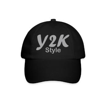 Y2k style 2000er Jahre - Baseballkappe - Schwarz/Schwarz - Vorne