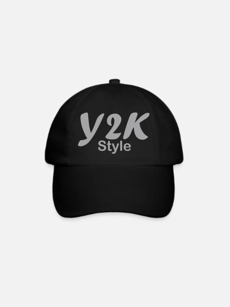 Y2k style 2000er Jahre - Baseballkappe - Schwarz/Schwarz