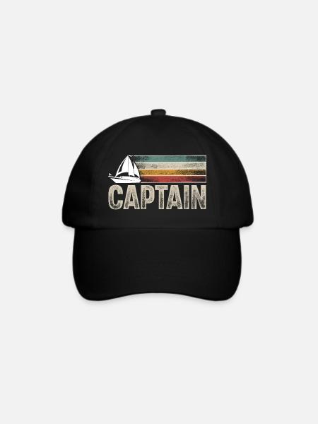 Kapitän Segeln Segler Retro Vintage - Baseballkappe - Schwarz/Schwarz