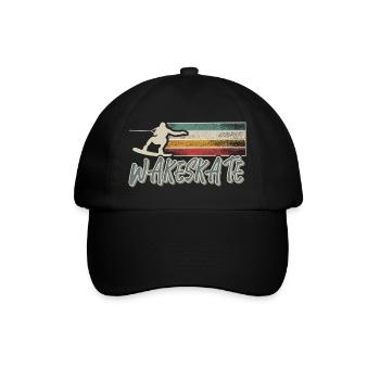 Wakeskaten Wakeskating Wakeskater Wakeboard - Baseballkappe - Schwarz/Schwarz - Vorne