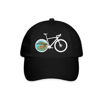 Gravel Bike See Rennrad Fahrrad lustige Geschenk - Baseballkappe - Schwarz/Schwarz - Vorne