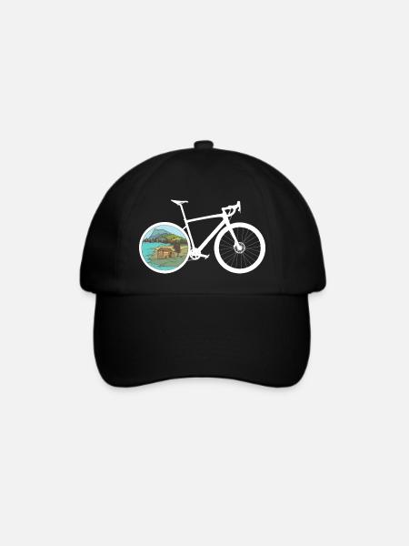 Gravel Bike See Rennrad Fahrrad lustige Geschenk - Baseballkappe - Schwarz/Schwarz