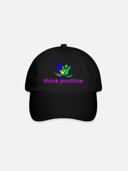 think positive happy family - Baseballkappe - Schwarz/Schwarz