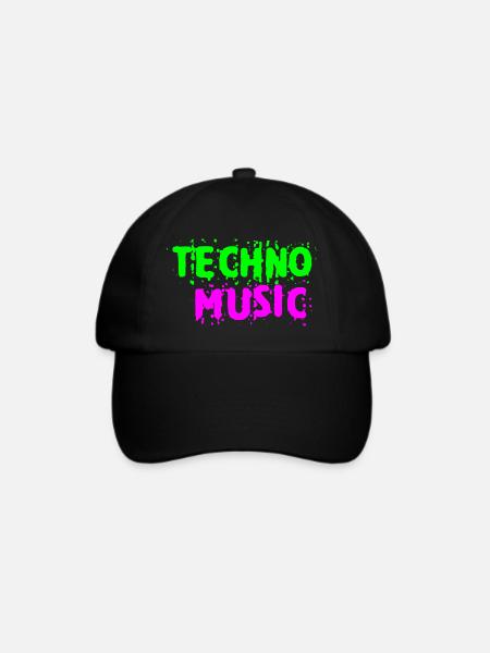 Techno-Musik - Baseballkappe - Schwarz/Schwarz