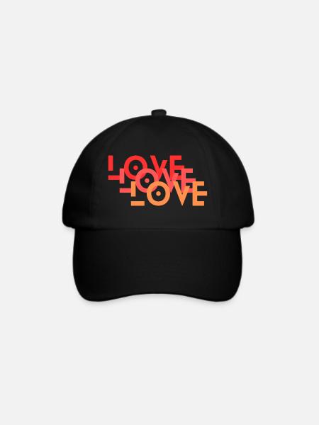 love - Baseballkappe - Schwarz/Schwarz