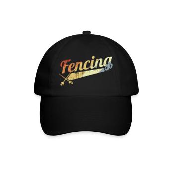 Fechten Vintage Look - Baseballkappe - Schwarz/Schwarz - Vorne
