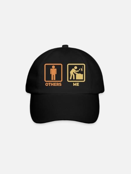 Fleischer Strichmännchen - Baseballkappe - Schwarz/Schwarz