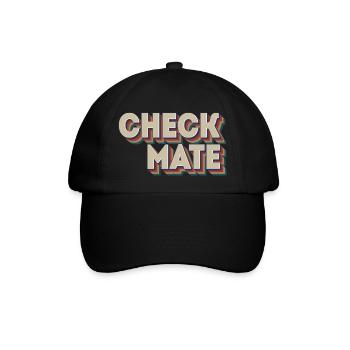 Schach Schachmatt Schachzüge Schachspieler - Baseballkappe - Schwarz/Schwarz - Vorne
