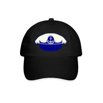 matrosen mütze - Baseballkappe - Schwarz/Schwarz - Vorne
