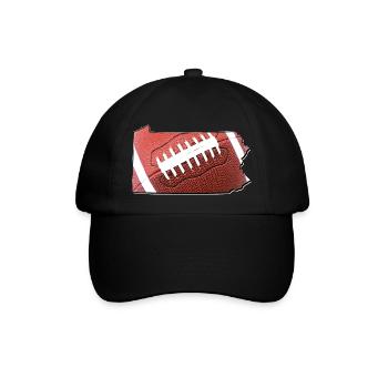 Football in der Pennsylvania State Landkarte - Baseballkappe - Schwarz/Schwarz - Vorne