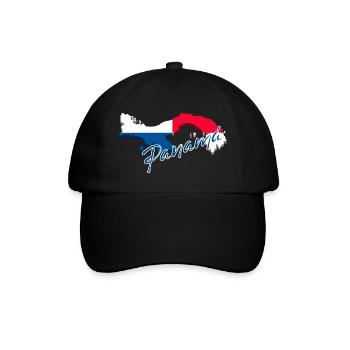 Flagge von Panama, Karte Flagge von Panama - Baseballkappe - Schwarz/Schwarz - Vorne