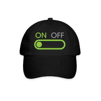 on button - Streamer und Gamer - Baseballkappe - Schwarz/Schwarz - Vorne