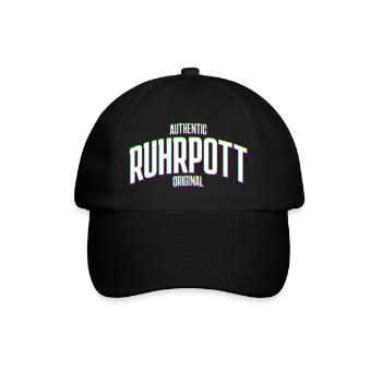 Ruhrgebiet Ruhrpott Original Glitch effekt - Baseballkappe - Schwarz/Schwarz - Vorne
