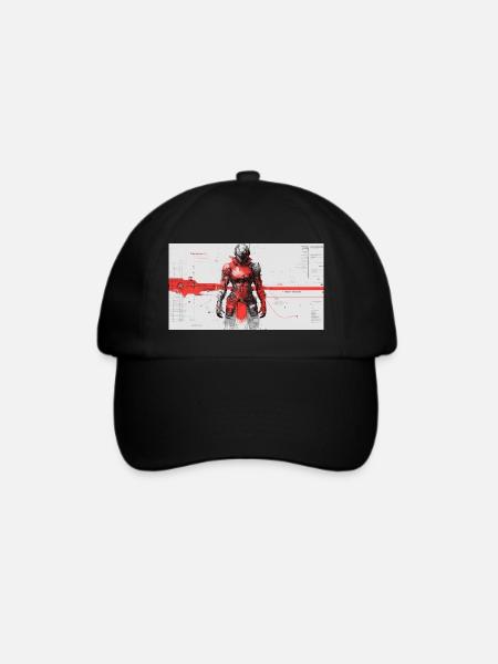 Futuristischer Cyber-Samurai - Baseballkappe - Schwarz/Schwarz