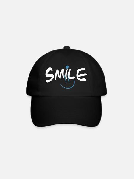 Fröhliches Smile mit Farbklecks - Baseballkappe - Schwarz/Schwarz