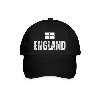 Flagge Englands, englischer Patriot - Baseballkappe - Schwarz/Schwarz - Vorne