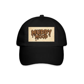 Muddy Mood Schriftzug Design - Baseballkappe - Schwarz/Schwarz - Vorne