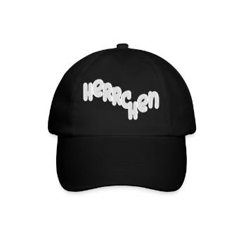 Herrchen Schriftzug 3D - Baseballkappe - Schwarz/Schwarz - Vorne