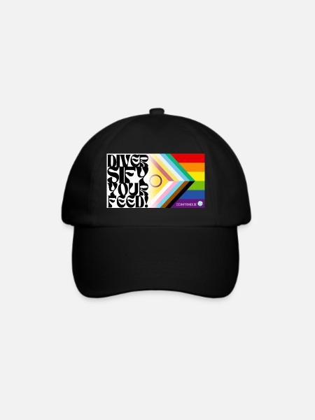🌈♿ Pride & Disability – Inklusive Flagge - Baseballkappe - Schwarz/Schwarz