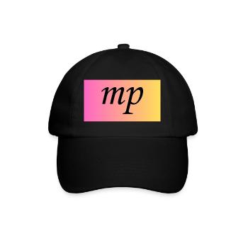 Mezzopiano Mittelleise - Musikalische Anweisung - Baseballkappe - Schwarz/Schwarz - Vorne