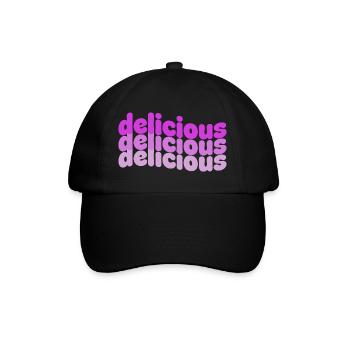 Delicious Typo Gradient Muster - Baseballkappe - Schwarz/Schwarz - Vorne