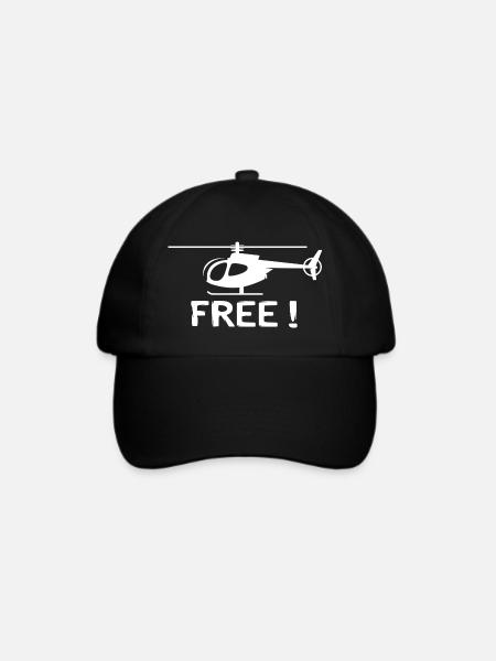 Helikopter Design – Fly Free! - Baseballkappe - Schwarz/Schwarz