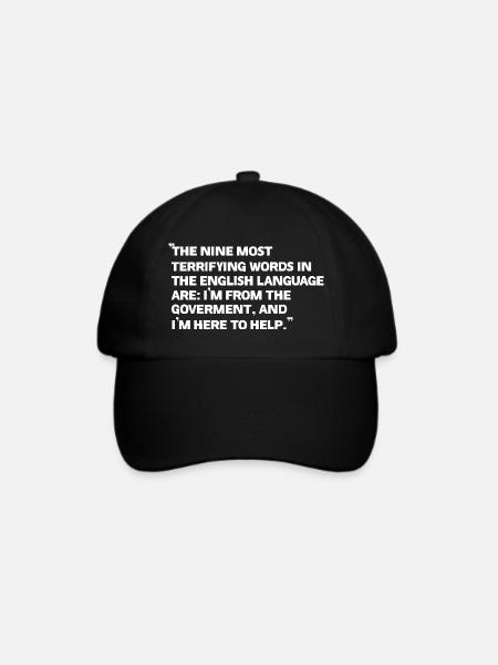 Regierung Versprechen Zitate T-Shirt - Baseballkappe - Schwarz/Schwarz