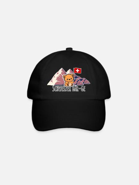 Schweizer Berge äh Bär-ge! putziger Schweizer Bär - Baseballkappe - Schwarz/Schwarz