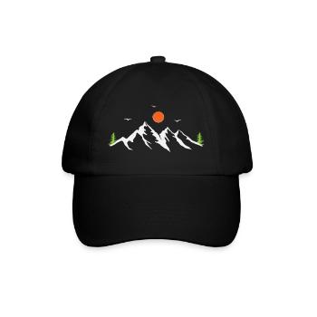Gebirge - Baseballkappe - Schwarz/Schwarz - Vorne