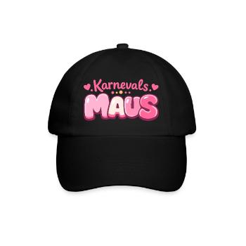 Karnevalsmaus Köln – Jeck im Fastelovend - Baseballkappe - Schwarz/Schwarz - Vorne