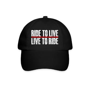ride to live - Baseballkappe - Schwarz/Schwarz - Vorne