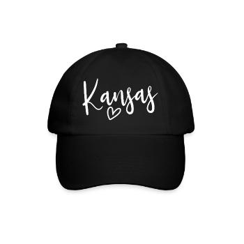 Kansas Heart Women's Love Kansas - Baseballkappe - Schwarz/Schwarz - Vorne