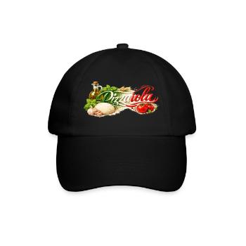Pizzaiola - der Pizzabäcker - Baseballkappe - Schwarz/Schwarz - Vorne