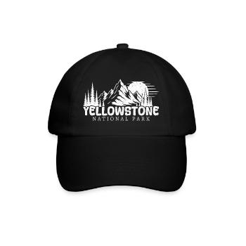 Wanderer im Yellowstone-Nationalpark - Baseballkappe - Schwarz/Schwarz - Vorne