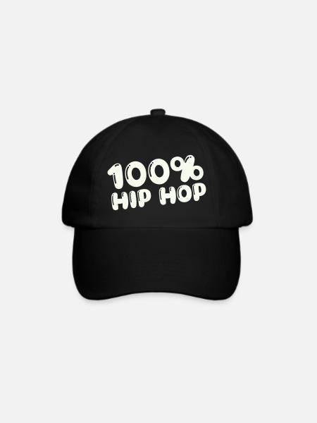 100-_hip_hop- - Baseballkappe - Schwarz/Schwarz