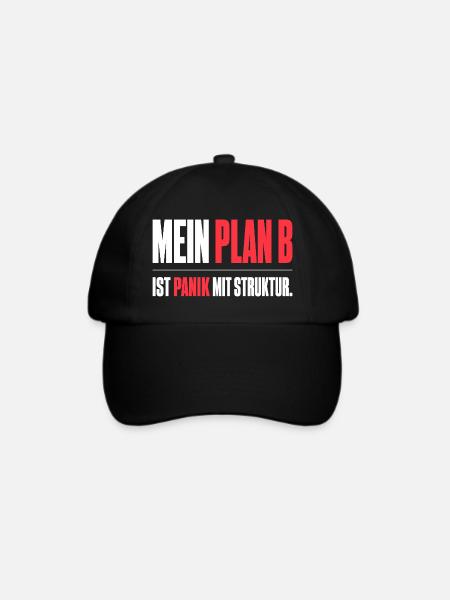 Mein Plan B - Baseballkappe - Schwarz/Schwarz