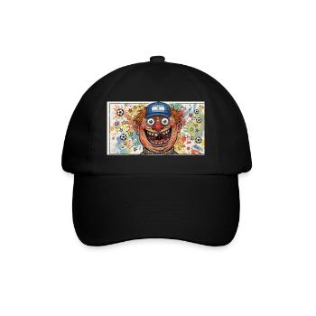 Argentinischer Fan-Clown mit Fußball-Chaos - Baseballkappe - Schwarz/Schwarz - Vorne