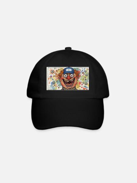 Argentinischer Fan-Clown mit Fußball-Chaos - Baseballkappe - Schwarz/Schwarz