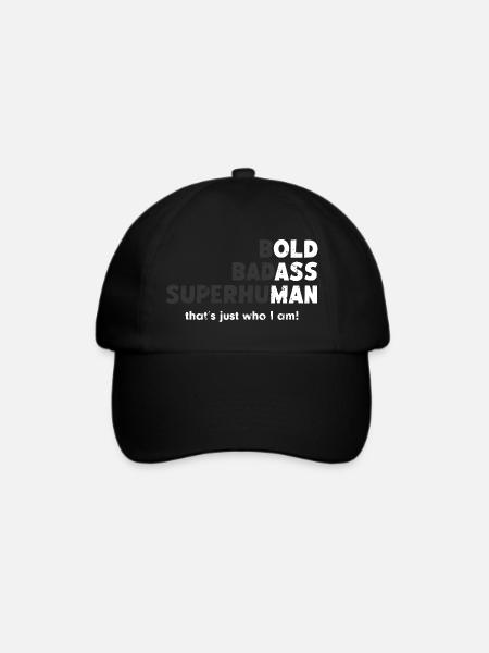Bold Badass Superhuman - Baseballkappe - Schwarz/Schwarz