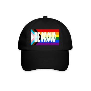 Be Proud Pride Flag Text - Baseballkappe - Schwarz/Schwarz - Vorne