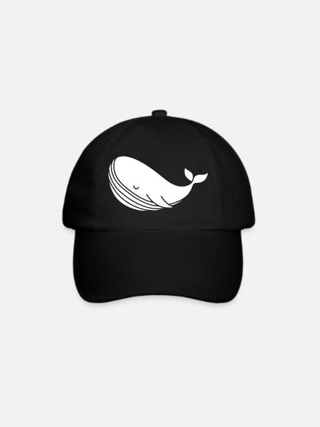 Wal Silhouette minimalistisches Meeresmotiv - Baseballkappe - Schwarz/Schwarz