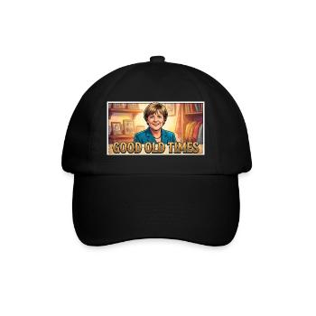 Vintage Politikerin Comic-Stil - Baseballkappe - Schwarz/Schwarz - Vorne