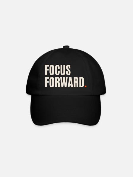 Fokus Vorwärts Typografie-Print - Baseballkappe - Schwarz/Schwarz
