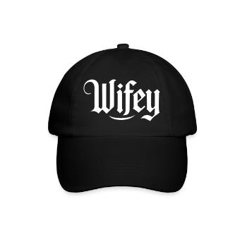 Wifey Schriftzug Braut Hochzeit Geschenkidee - Baseballkappe - Schwarz/Schwarz - Vorne