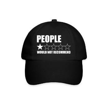Die Leute würden Funny People nicht empfehlen (1 S - Baseballkappe - Schwarz/Schwarz - Vorne