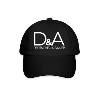 Deutsche und Albaner – Lustiges Funshirt - Baseballkappe - Schwarz/Schwarz - Vorne