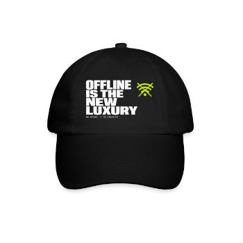 Offline ist der neue Luxus - Baseballkappe - Schwarz/Schwarz - Vorne